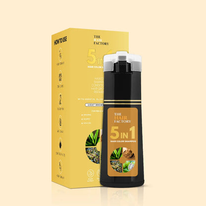5 IN 1 HAIR COLOR SHAMPOO WITH KERATIN, OLIVE OIL & VITAMIN E